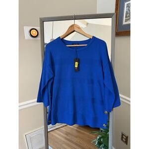 Vision 155 Long-Sleeve Tight-Knit Box Sweater - Women's M- Blue NWT